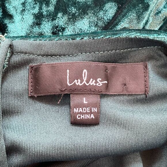 Lulus Velvet Dress Womens Size Large Emerald Wicked Whimsigoth Dark Romantic - Picture 5 of 11